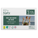 Eco by Naty Eco-Friendly Baby Diapers - 100% Plant-Based Materials on Skin, Soft, for Sensitive Skin & Super Absorbent (Size 3, 