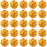 SUNNYCLUE 1 Box 70Pcs Basketball Wood Beads Sport Ball Beads 16mm Orange Painted Smooth Large Hole Chunky Loose Spacers for Jewe