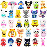 LIBUHUIGA 30Pcs 3D Silicone Focal Beads for Pens, Cartoon Cute Character Focal Beads for Keychains Making DIY Bracele Jewelry Ma