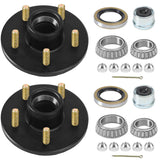 2 Sets 3500Lbs Trailer Hub Kit 5 Pair 4.5,5 Lug Axle Trailer Hub Fit 1-1/16 to 1-3/8 Trailer Tapered Spindle, Boat Trailer Hubs,