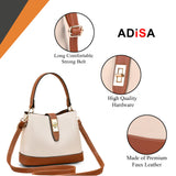 Adisa Women'S Girls Bucket Cross Body Bag With Sling (Sl5139-Off White),Off-White,,B0D7739W64