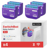 SwitchBot Smart Relay Switch 1(4pack),Smart Relay Module with Built-in Bluetooth Repeater, Wi-Fi&Bluetooth Switch Works with Ale