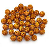 YIQIFLY 100 Pieces Rhinestone Clay Beads 10 mm Polymer Clay Crystal Beads Round Charms Diamond Beads for Jewelry Making DIY Neck