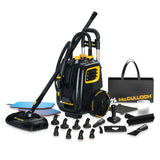 McCulloch MC1385 Deluxe Canister Steam Cleaner, 2-Hour Runtime, Chemical-Free, 23 Accessories: Mop Head, Brushes & More - Built 