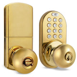MiLocks TKK02P Digital Door Knob Handle Lock with Electronic Keypad Keyless Entry Smart Door Lock with Adjustable Latch Locks
