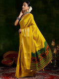 Libas Women'S Silk Blend Saree (16057R_Mustard)