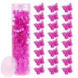 Ahoney 60PCS Mini Butterfly Hair Clips for Hair with Box Glitter 90s Y2k Pink Hair Accessories for Girls Women (Hot Pink)