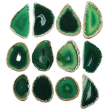 mookaitedecor Polished Agate Slices Geode Top Drilled Pendant Slice for Jewelry Making Pack of 12