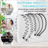 Metal Headband for Men, Unisex Black Wavy Spring Hair Band, Zig Zag Hair Band, Fashion Elastic Hair Accessories, Multipack Options Available.（8pcs）