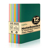 Foliom 12 Pack A5 Colorful Notebooks, Blank Journal Bulk Set, 12 Colors