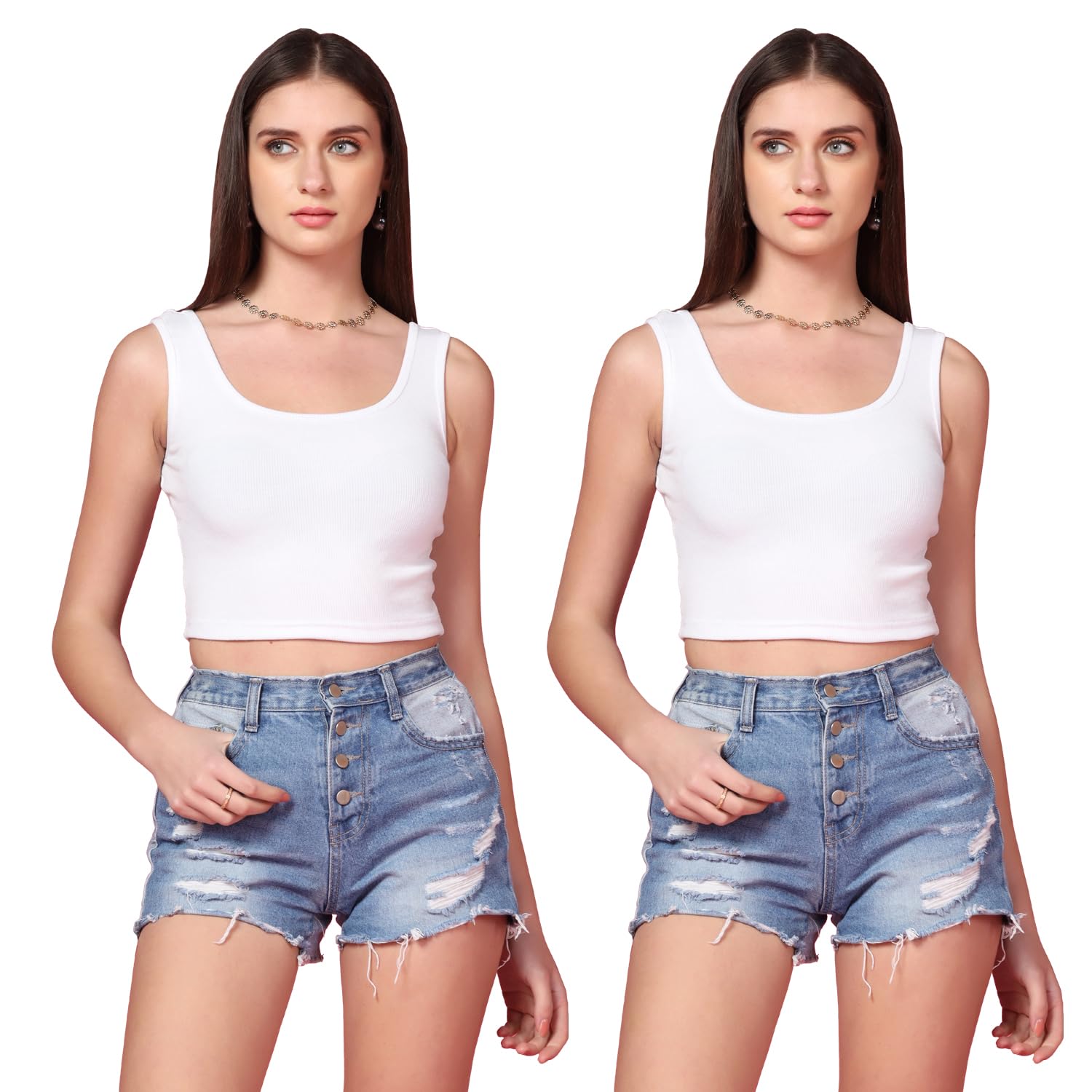 Toplot Women'S Combo Solid Ribbed Scoop Neck Sleeveless Slim Fit Tank Top Pack Of 2 (Combo-5069-Wht-Wht-Xl),White-White,,B0CG5GCSN5