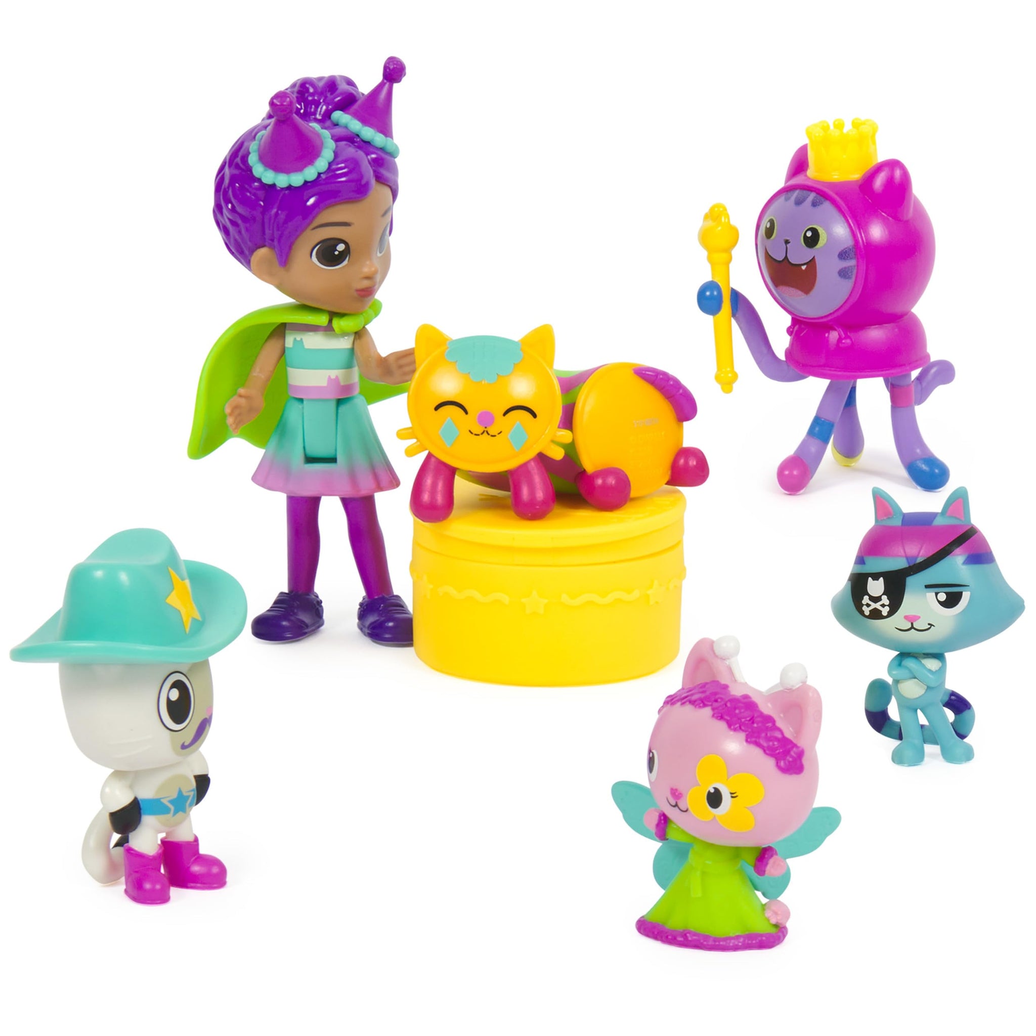 Gabby's Dollhouse, Celebration Themed Figures with Gabby Girl, 5 Cat Toy Figures, Surprise Toys & Dollhouse Accessories, Kids To