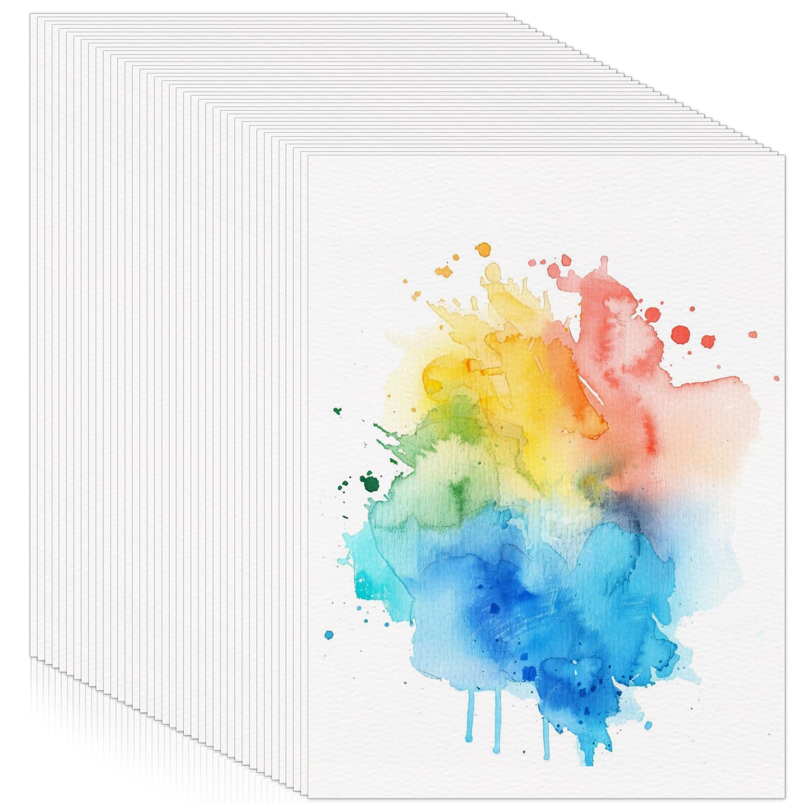 300 Sheets Watercolor Paper 8.5 x 11, 140 lb/300 GSM Cold Press Watercolor Paper Bulk White Water Color Paper for Kids Child Stu