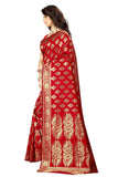 Sugathari Womens Banarasi Saree Pure Kanjivaram Silk Saree Soft New Ladies 2023 Design Wear Pattu Sarees Latest Cotton Party Sari Collections With Blouse Piece For Wedding Sadi (Pari 75 Red)