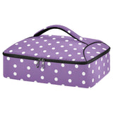 SyXIOP Insulated Casserole Carrier Bag Cute Purple and White Polka Dots