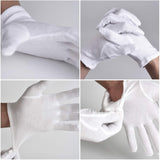 100% Cotton Gloves, 6 Pairs White Cotton Gloves For Women Dry Hands Eczema Serving - Archival Coin Jewelry Inspection Gloves (6