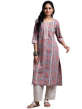 Libas Women'S Cotton Printed Straight Kurta (29060R Pink