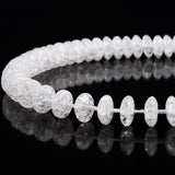 RUBYCA Natural AAA Grade Quartz Crystal Clear Rondelle Crackle Beads Jewelry Making (1 Strand, 8mm)