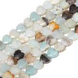 Nitopupu 22pcs Faceted Heart Stone Beads Amazonite Pattern Bead 8mm Crystals and Healing Stones for Jewelry Making Supplies,Frie
