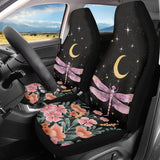 Whosucclay Moon Stars Floral Dragonfly Seat Cover for Women & Men, Universal Fit for Car, SUV, Sedan, Truck - Decor
