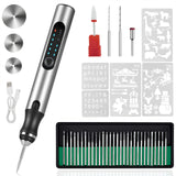 HOTROSE Electric Engraving Pen with 37 Bits, USB Rechargeable Cordless Engraving Machine, Portable DIY Rotary Engraver for Jewel