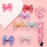 Frinnovan, 8 Packs Rhinestone Beads for Beadable Pens Crystal Large Spacer Bead DIY Earring Necklace Jewelry Making (Bow 2)