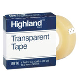 Highland 5910341296 Transparent Tape, 3/4Inch x 1296Inch, 1Inch Core, Clear