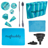 nugbuddy Glass Cleaning Kit - Reusable Silicone Accessories - Complete Kit to Clean your Piece, Just Add Cleaner - Reusable Soak