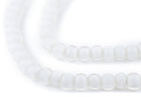 The Bead Chest White Heart Beads - Full Strand of Glass African Trade Beads (6mm, Clear)