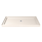 DreamLine SlimLine 36 in. D x 54 in. W x 2 3/4 in. H Center Drain Single Threshold Shower Base in Biscuit, DLT-1136540-22