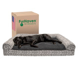 Furhaven Orthopedic Dog Bed for Large Dogs w/ Removable Bolsters & Washable Cover, For Dogs Up to 125 lbs - Plush & Southwest Ki