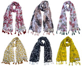 Fusfus WomenS Printed Chiffon Scarves And Stoles, Free Size(Multicolour, Fs1086) Pack Of 6 (Multicolor1)