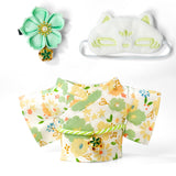Clothes for 17cm Dolls,Outfit Accessories Kimono Set for 6.7inch Dolls Boys, Kawaii Chic Designer Style Flower Hairbow+Green Clo