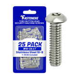 Fastenere Torx Security Machine Screws 1024 x 1 (25Pack) Stainless Steel, TamperResistant, Button Head Screws, Bolt Screw 