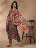 Gosriki Women'S Rayon Blend Printed Straight Kurta With Pant & Dupatta (Fta Green-Nb-Gs_S_Green_Small),Green,,B0CYPQ6MWM