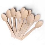 BANBU Bamboo Utensils Disposable- 100PK Bamboo Spoons for Eating 100% Biodegradable Compostable Renewable Natural Travel Cutlery