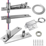 TamBee Heavy Duty Pivot Hinge, Hidden Door Hardware with Wire-Through Center Hole, 300lb Load 304 Stainless Steel with Spring La