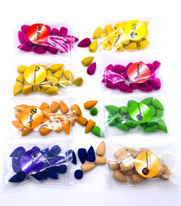 152 Pcs Backflow Incense Cones 8 Mixed Natural Scents Sandalwood Rose Lily Tulips Rosemary Lavender Sakura Osmanthus(Incense Con