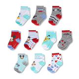 ABG Accessories Baby Boys 10-pack Mickey Mouse Boy Infant Sock, Multicolor - 0-24 Months, Multi, 6-12 Months US
