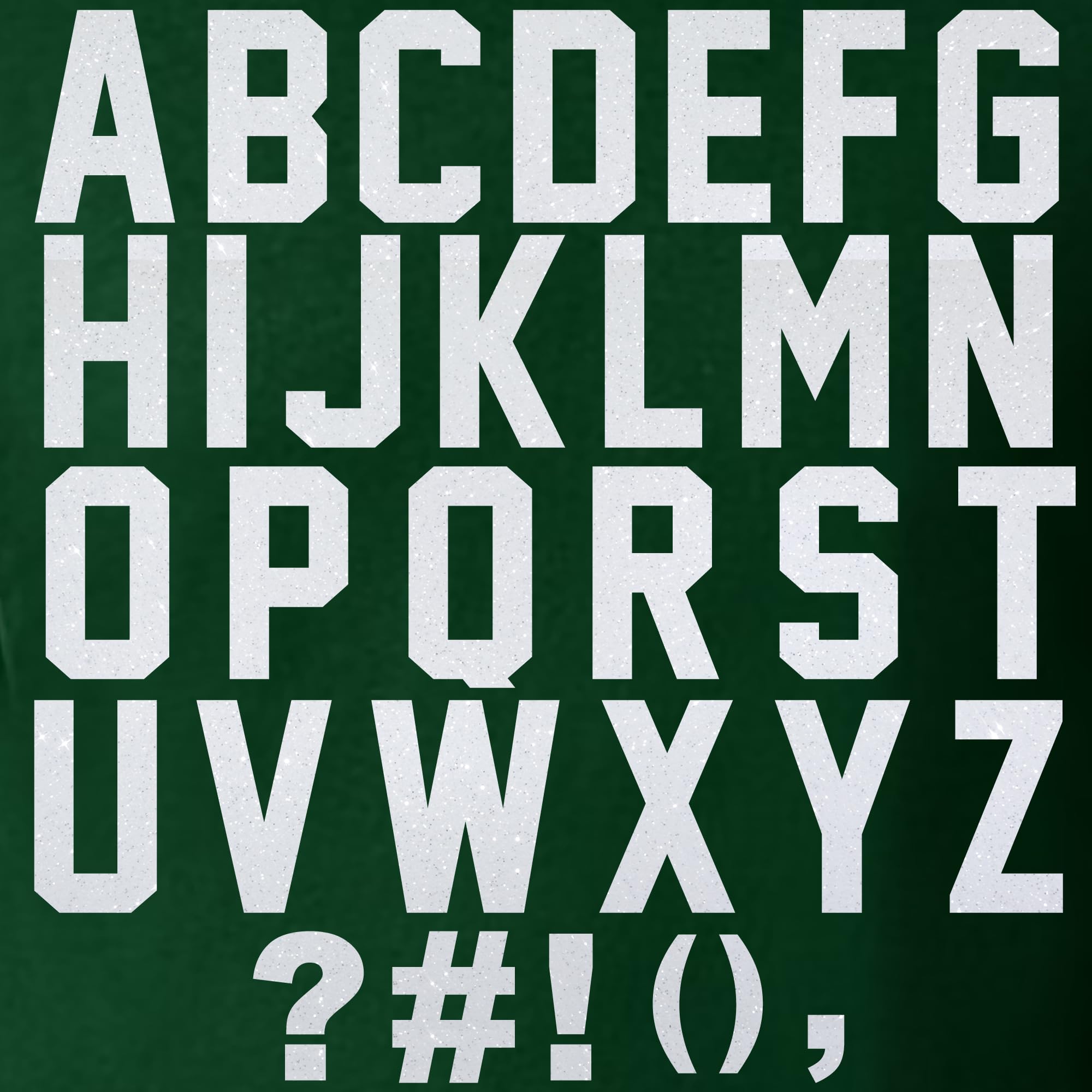 47 Pieces, 3 Glitter Iron-On Letters - Heat Transfer Vinyl for DIY T-Shirts, Fabric, Bags, and Gifts. Perfect for birthdays, Chr