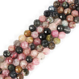 6mm Multicolor Tourmaline Faceted Gemstone Round Loose Beads Strand 15.5-16 DIY Jewelry Making