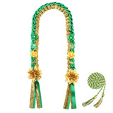 Serencatcher Graduation Leis 2026 Green Graduation Ribbon Lei Honor Cord Congrats Grad Leis Handmade Graduation Braided Necklace