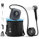 Moriko Portable Shower for Camping, 8000mAh Rechargeable Camping Shower with Intelligent LED Display, IPX8 Waterproof, 5 Gallons