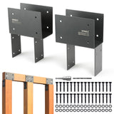 WOWACE 4Pack 4x6 (Actual 3.5x5.5) Heavy Duty Stainless Steel Pergola Brackets - End Post to Beam Connector for Gazebos, Patio De