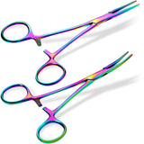 BBTO Hemostat Curved and Straight Hemostat Forceps Piercing Pliers Forceps, Stainless Steel Straight and Curved Pliers, Fishing 