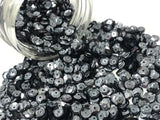 The Design Cart 6 mm Black Gray Round Circular Sequins Sitara for Embroidery, Embellishing Handbags, Apparels, Art Craft DIY Kit