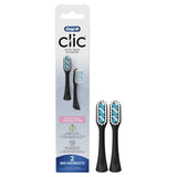 OralB Clic Toothbrush Sensitive Clean Replacement Brush Heads, Black, 2 Count