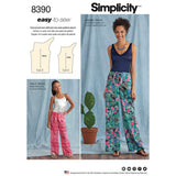 Simplicity Easy to Sew Womens Loose Fitting Pants Sewing Patterns, Sizes 716