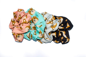 Happie Hare Scrunchies - Cotton Rounds Elastic Hair Bands - Scrunchy Hair Ties - Girls Hair Accessories - Gifts for Women (4 Pac