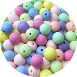 LIMAOLLY 70 Pieces 14mm Acrylic Round Pastel Beads Candy Color Frosted Plastic Spacer Beads for Jewelry Making Earring Bracelet 